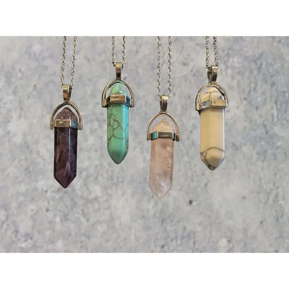 Amethyst Silver Pendant Necklace Boho Fairycore Spiritual